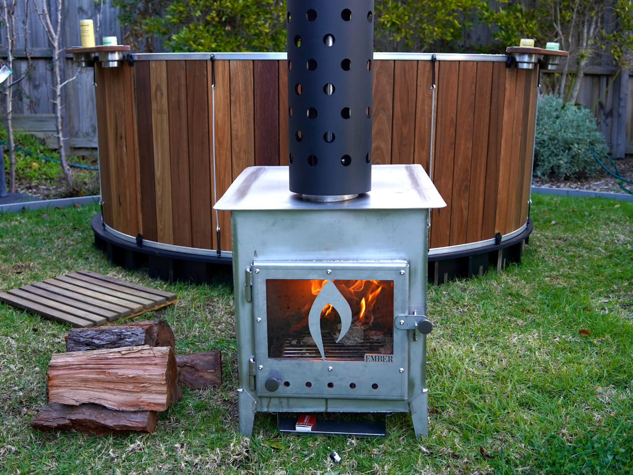 Large Hot Tub Front With Fire