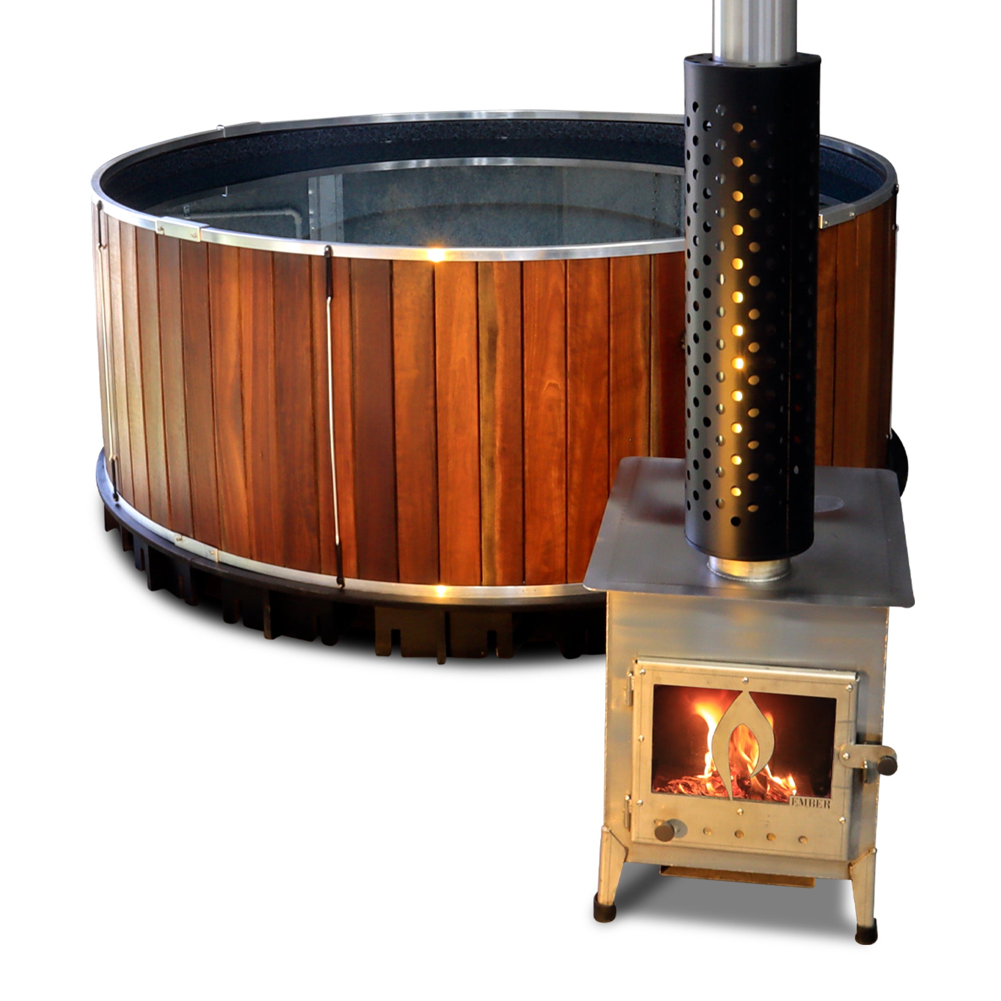 Wood-fired Hot Tub - Large Round - 2.1m dia x 0.9m H