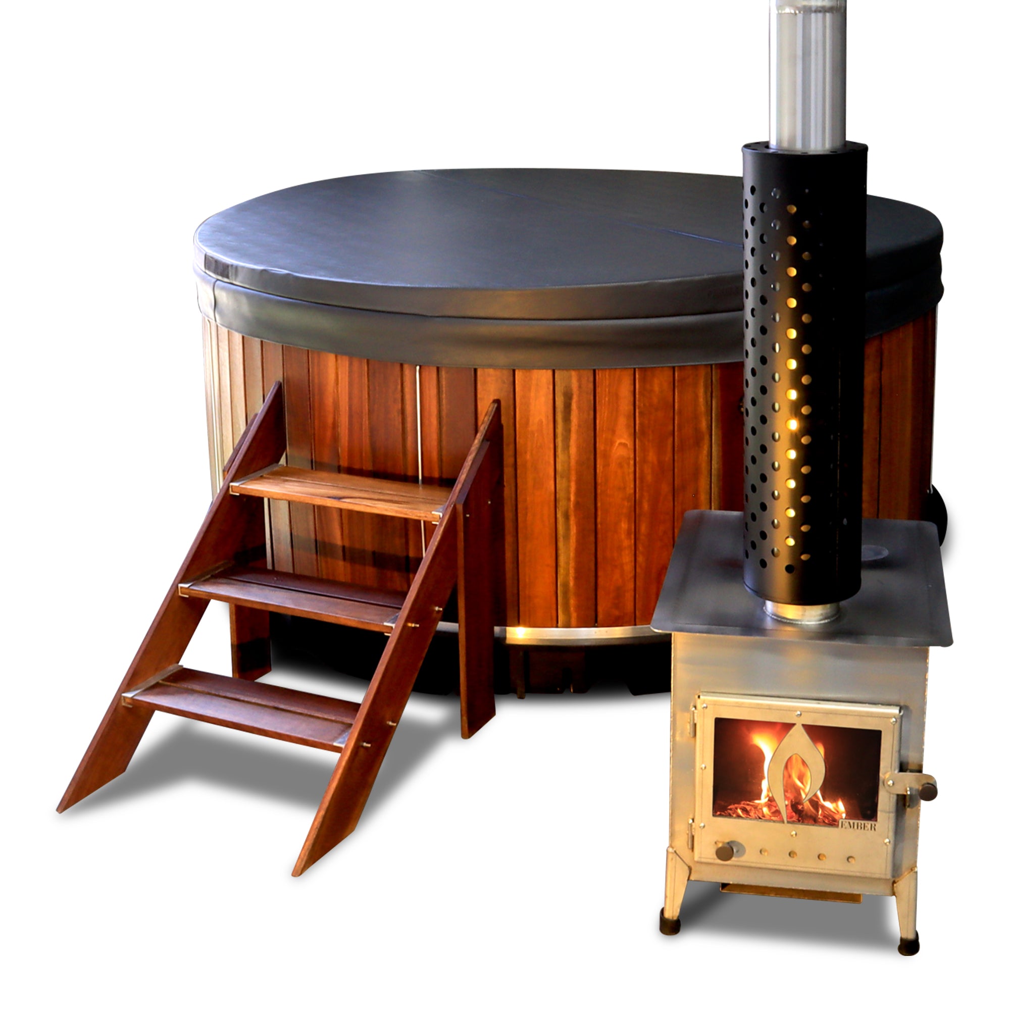 Wood-fired Hot Tub - Large Round - 2.1m dia x 0.9m H