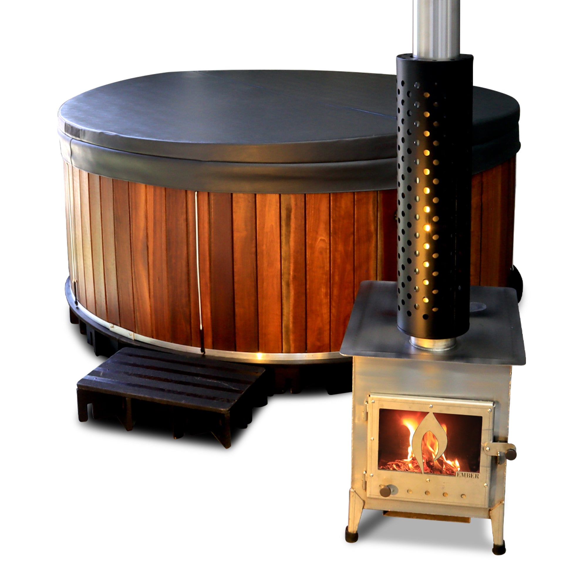 Wood-fired Hot Tub - Large Round - 2.1m dia x 0.9m H