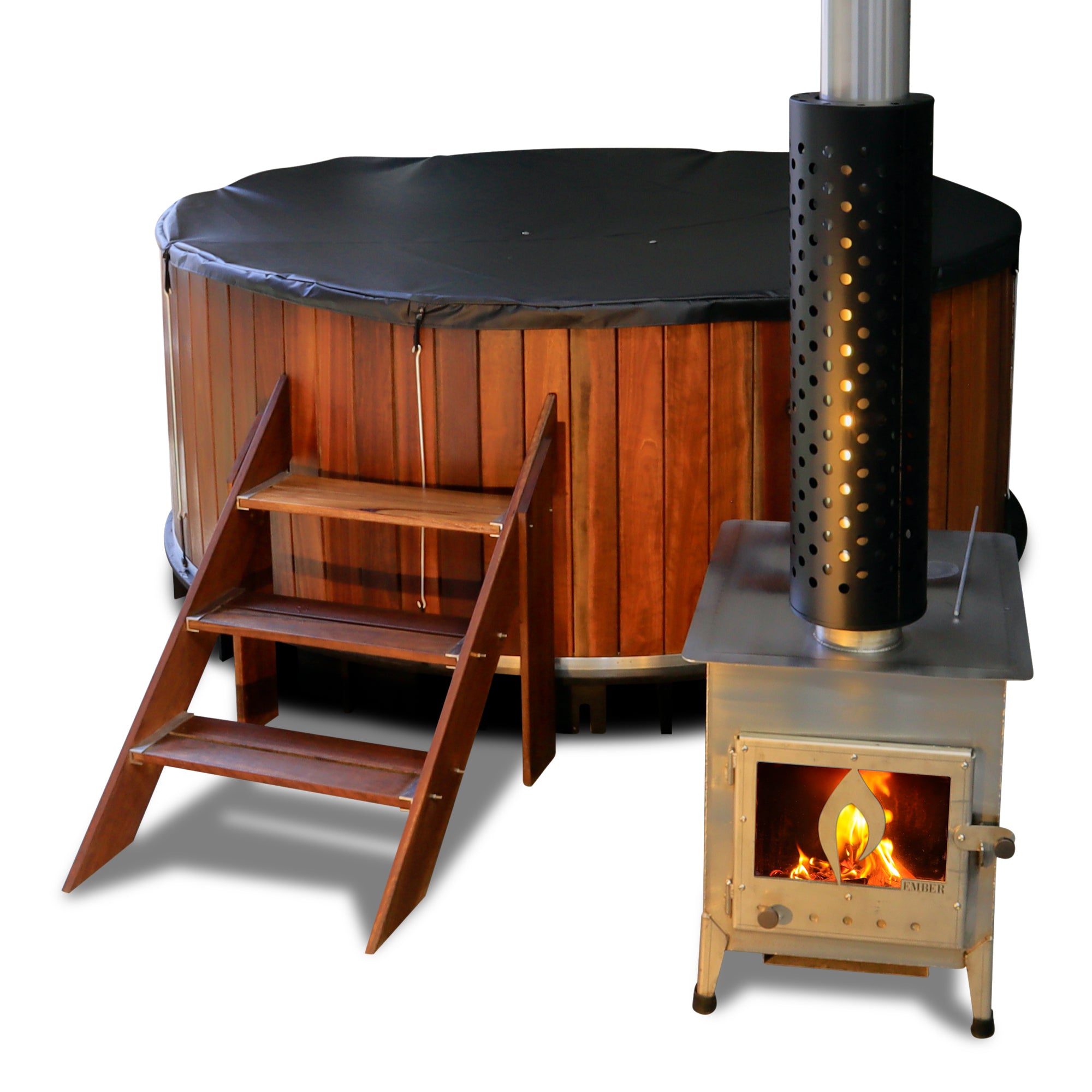 Wood-fired Hot Tub - Large Round - 2.1m dia x 0.9m H