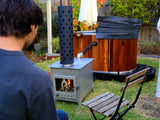 Wood-Fired Tub Heating System with Cooktop (Electricity-free)