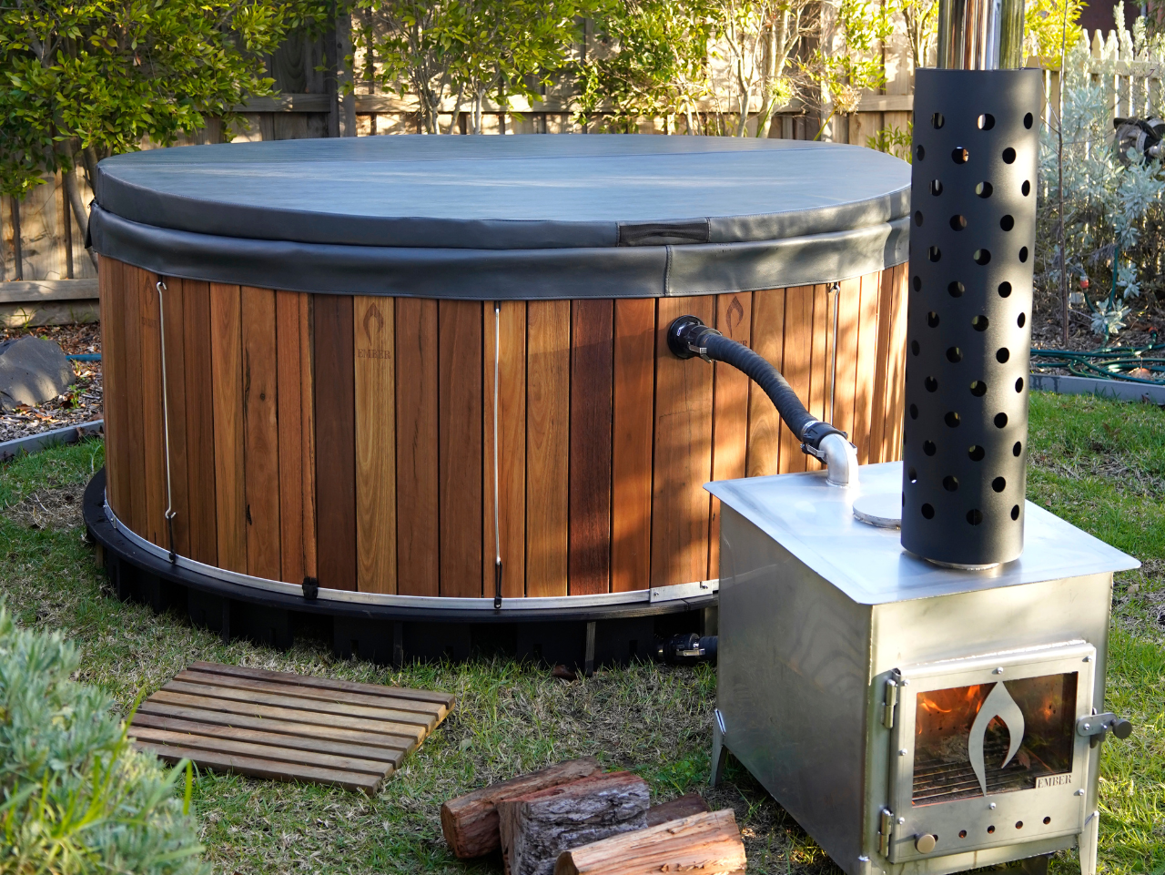Large Hot Tub In Backyard